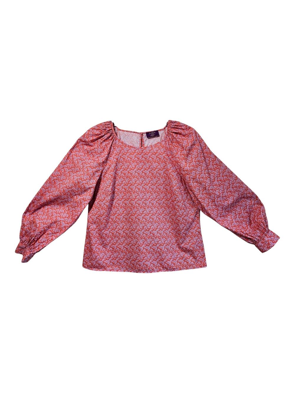 J CREW Women S Blouse LIBERTY Toutouayette Fabric Lavender Red Floral Bust 36"